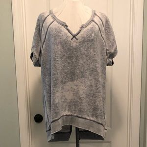 GreenTea- Heathered Grey short sleeve tunic